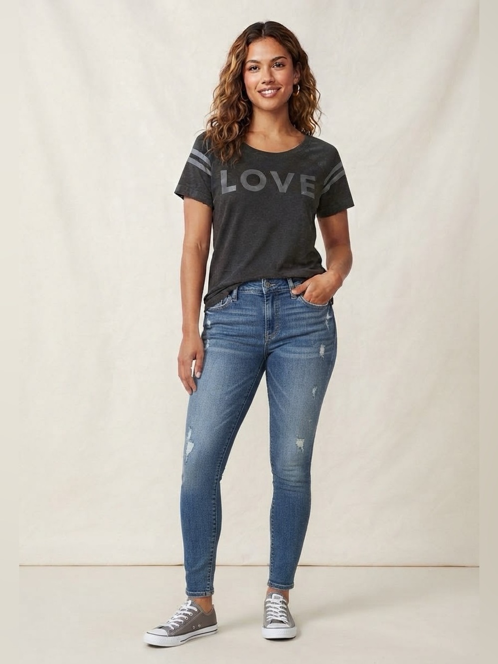 🆕 Chaser Open Back Black Wash “LOVE” SS Tee